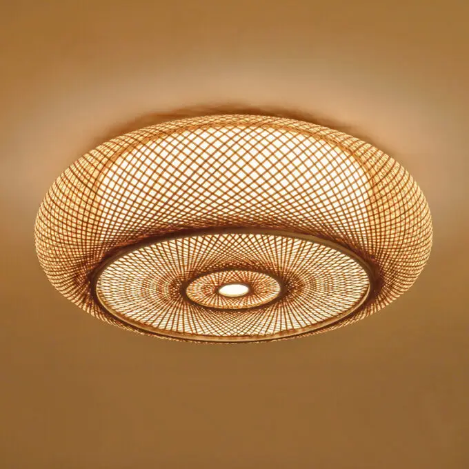 Bedroom bamboo ceiling lamp