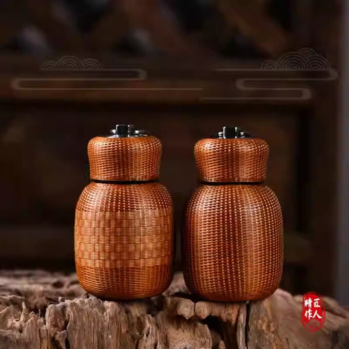 Handmade bamboo stainless steel thermos cup