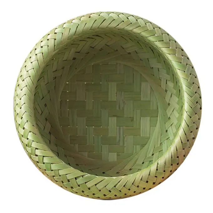 Double layer bird nest bamboo fruit basket