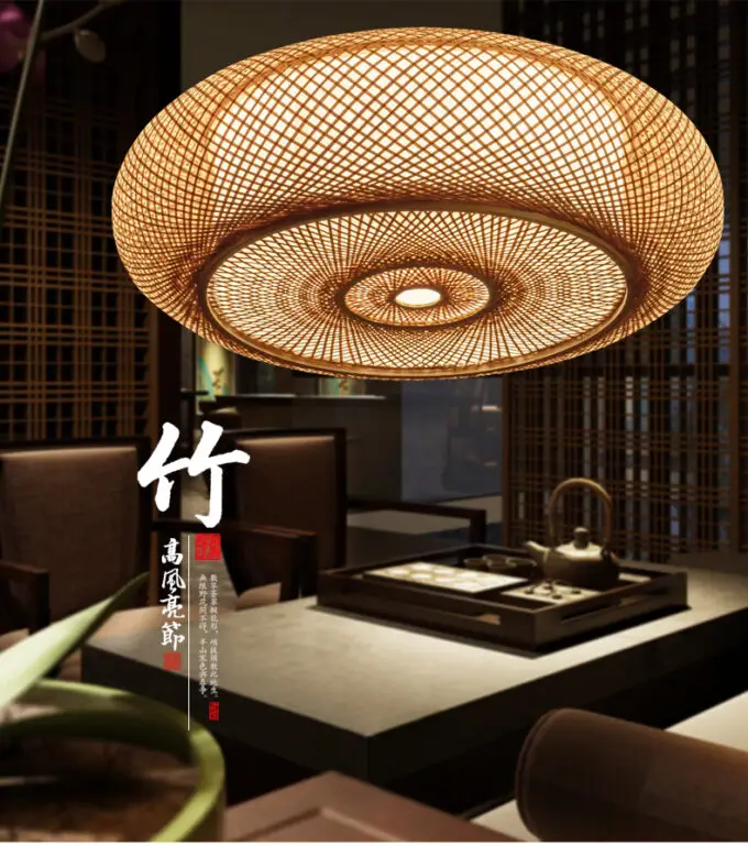 Bedroom bamboo ceiling lamp